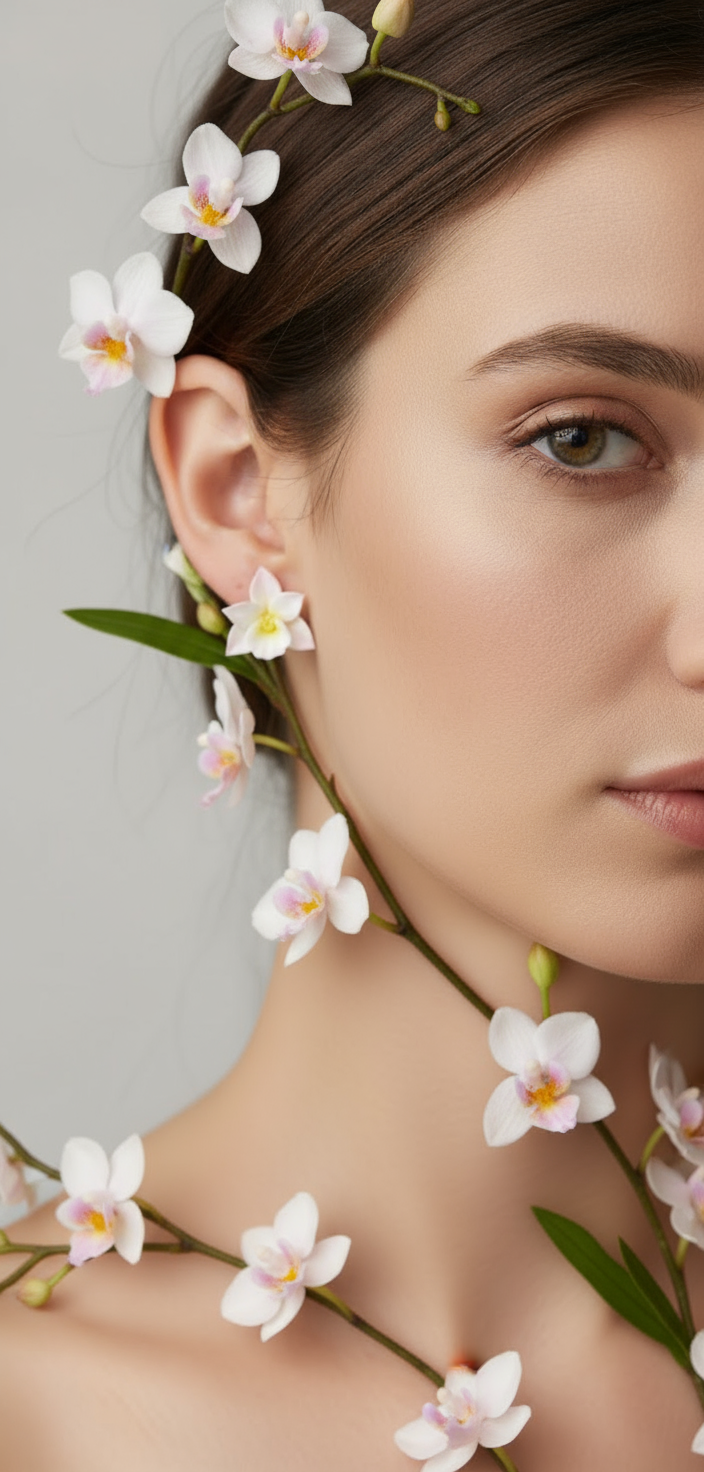 Whimsical Handmade Collection: White & Yellow Cattleya Orchid Stud Earrings
