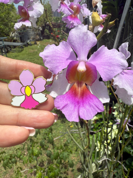 Vanda Joaquim-inspired Orchid Flower Enamel Pin