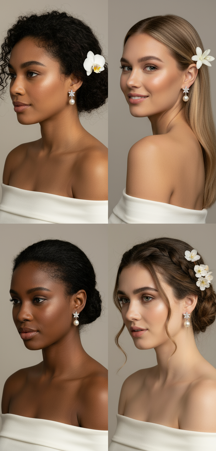 Pearl Orchid Collection: Lsa. Cattleya-inspired Pearl Drop Earrings