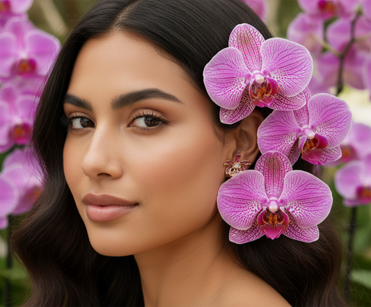 My Martin Collection: Pink Spotted Cattleya Orchid Earrings