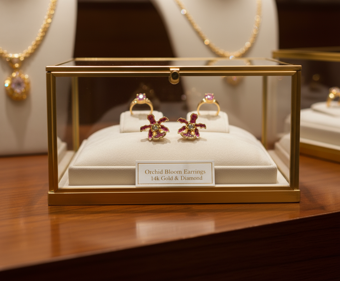 My Martin Collection: Pink Spotted Cattleya Orchid Earrings