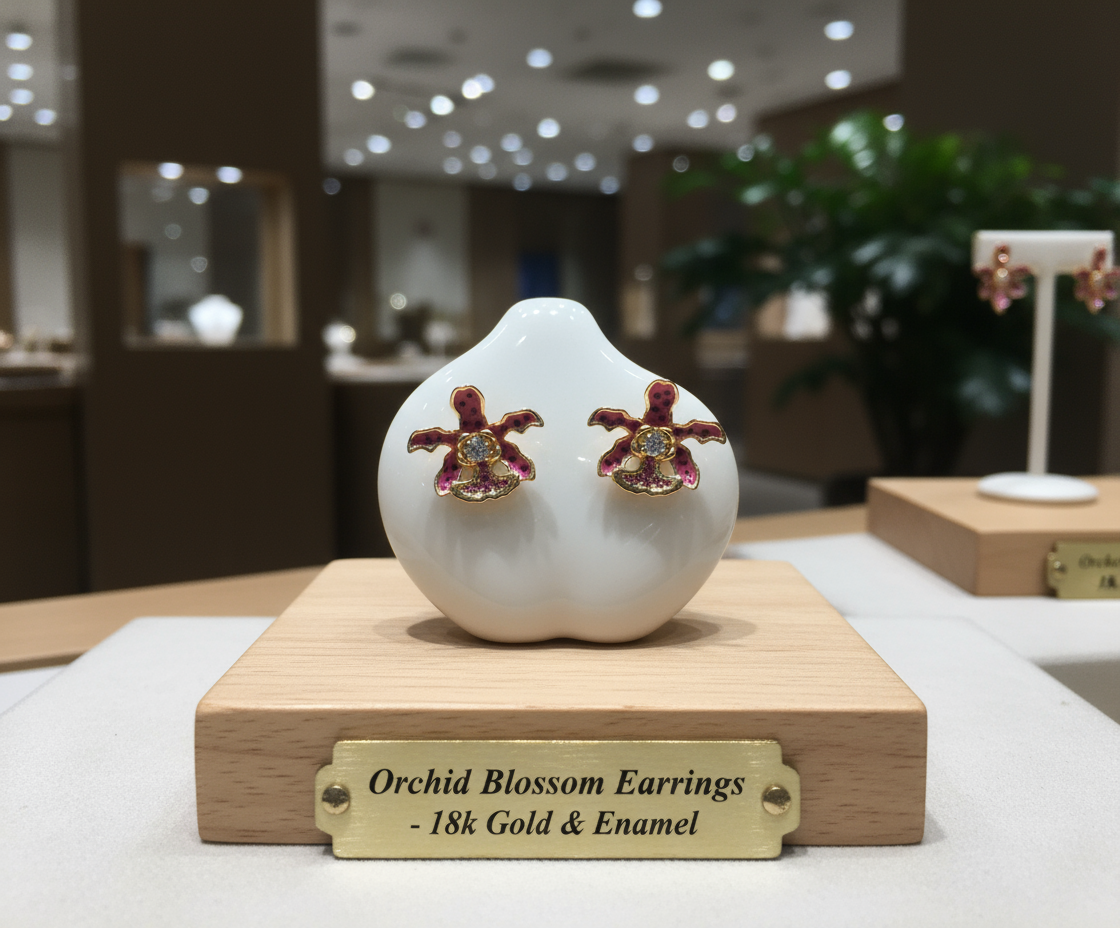 My Martin Collection: Pink Spotted Cattleya Orchid Earrings