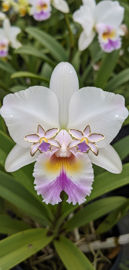 La Colombiana Inspired Collection: Lavendar Orchid Earrings