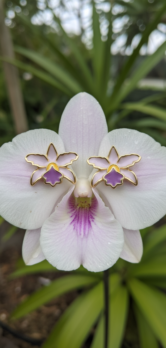 La Colombiana Inspired Collection: Lavendar Orchid Earrings