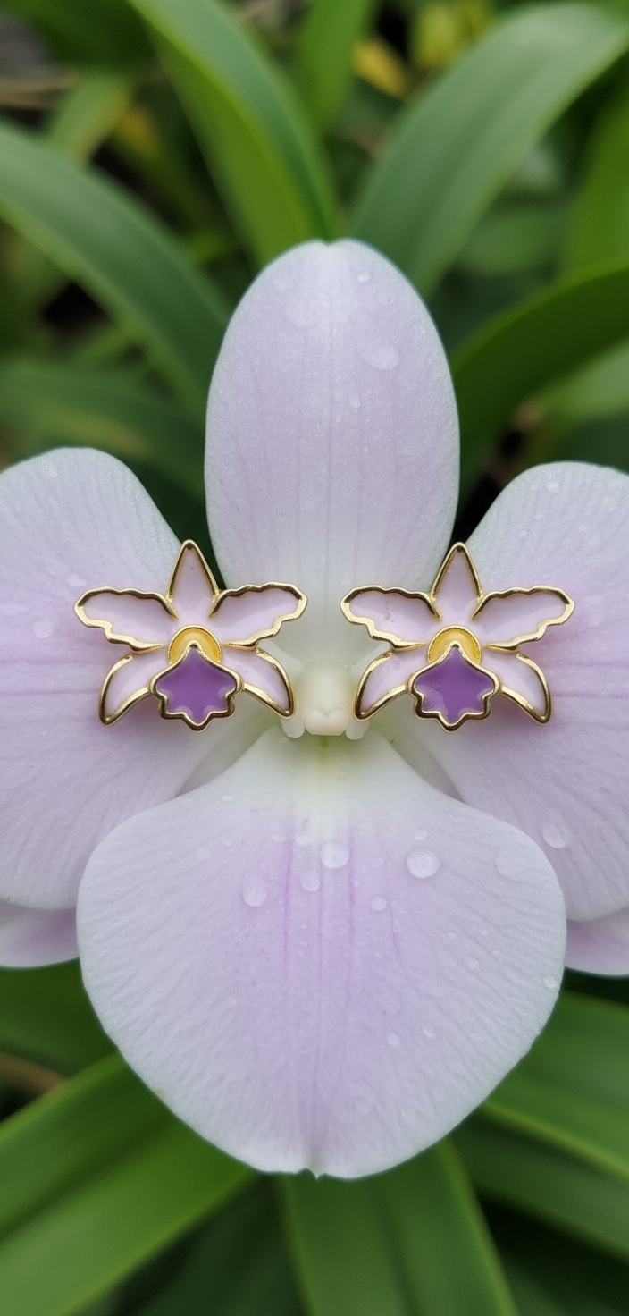 La Colombiana Inspired Collection: Lavendar Orchid Earrings