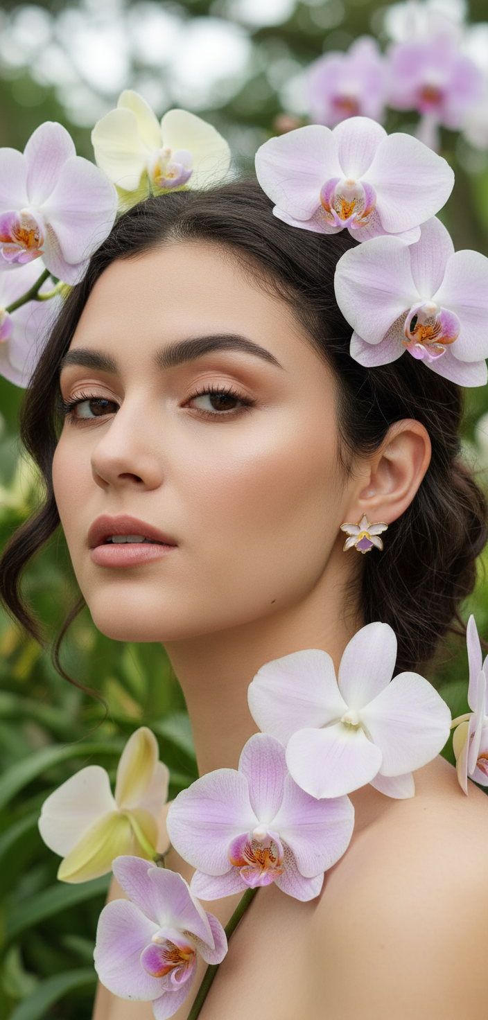La Colombiana Inspired Collection: Lavendar Orchid Earrings