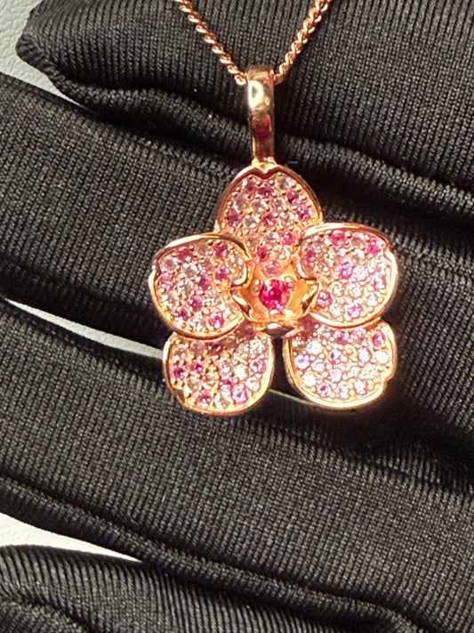 Shimmer me Vanda Collection: Rose Gold - Dark Pink Zircons
