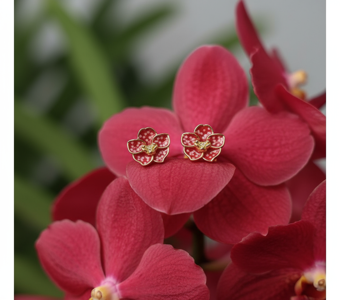 Vanda Dotted Delights Collection: Red Mimi Vanda Earrings