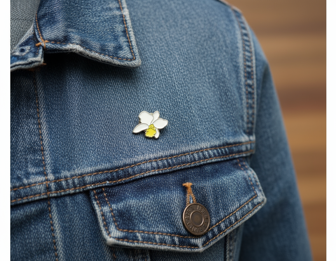 Mini Cattleya Luddy inspired Orchid Flower Enamel Pin