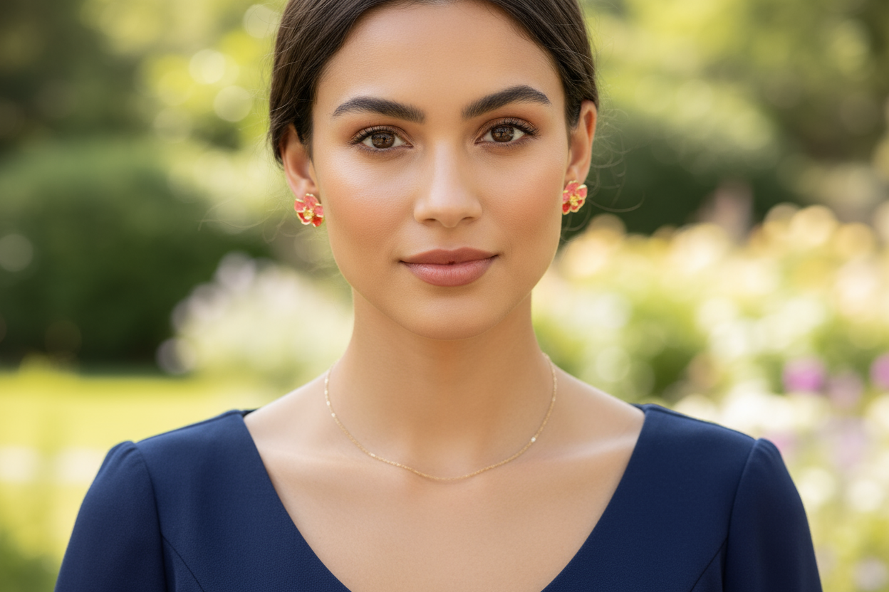 Pink Magic Vanda: Sterling Silver Vanda Orchid Flower Earrings