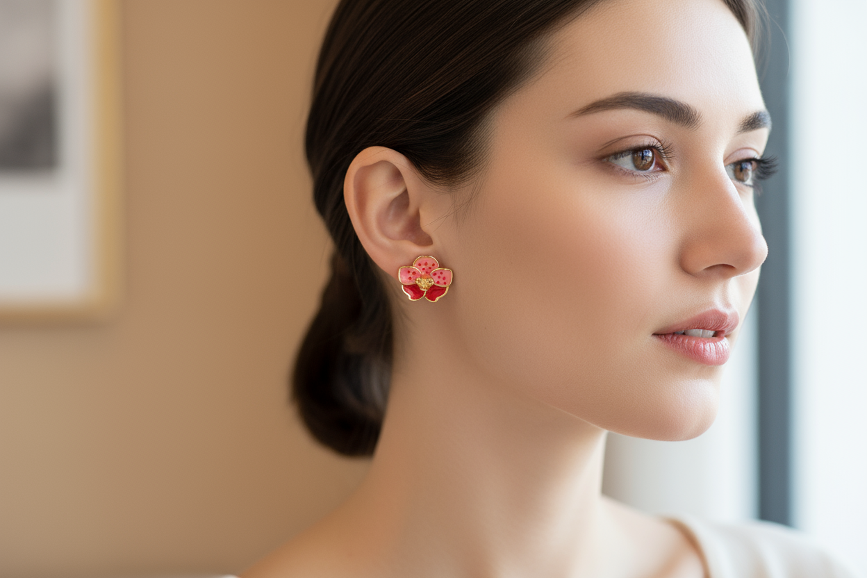 Pink Magic Vanda: Sterling Silver Vanda Orchid Flower Earrings