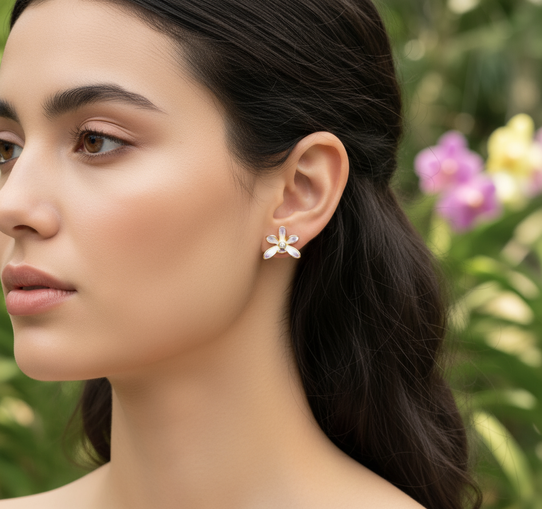 Luzonica Inspired Vanda Orchid Stud Earrings