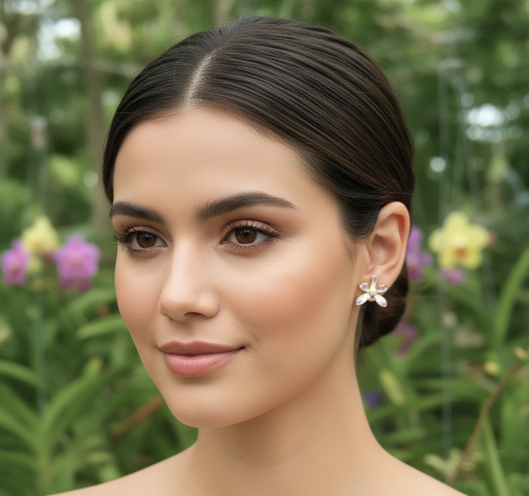 Luzonica Inspired Vanda Orchid Stud Earrings