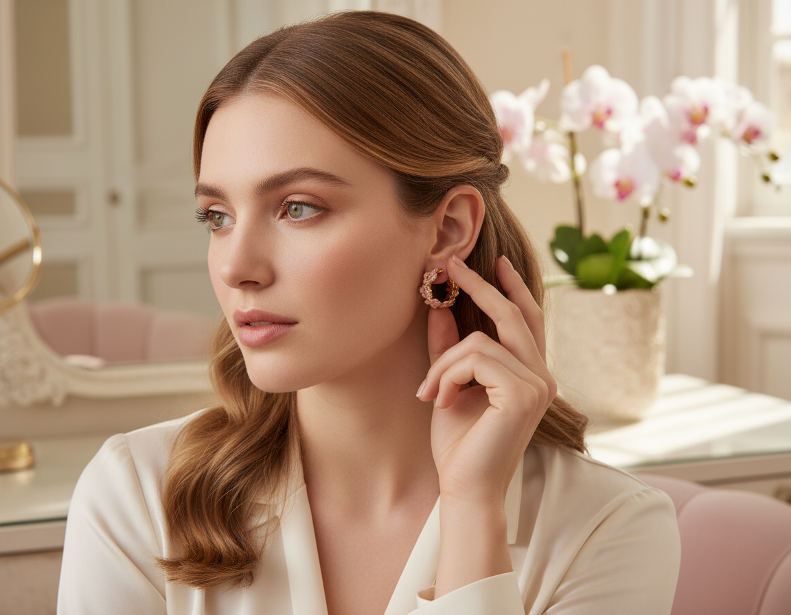 The Vanda Hoop Collection: Vanda Orchid Hoop Earrings