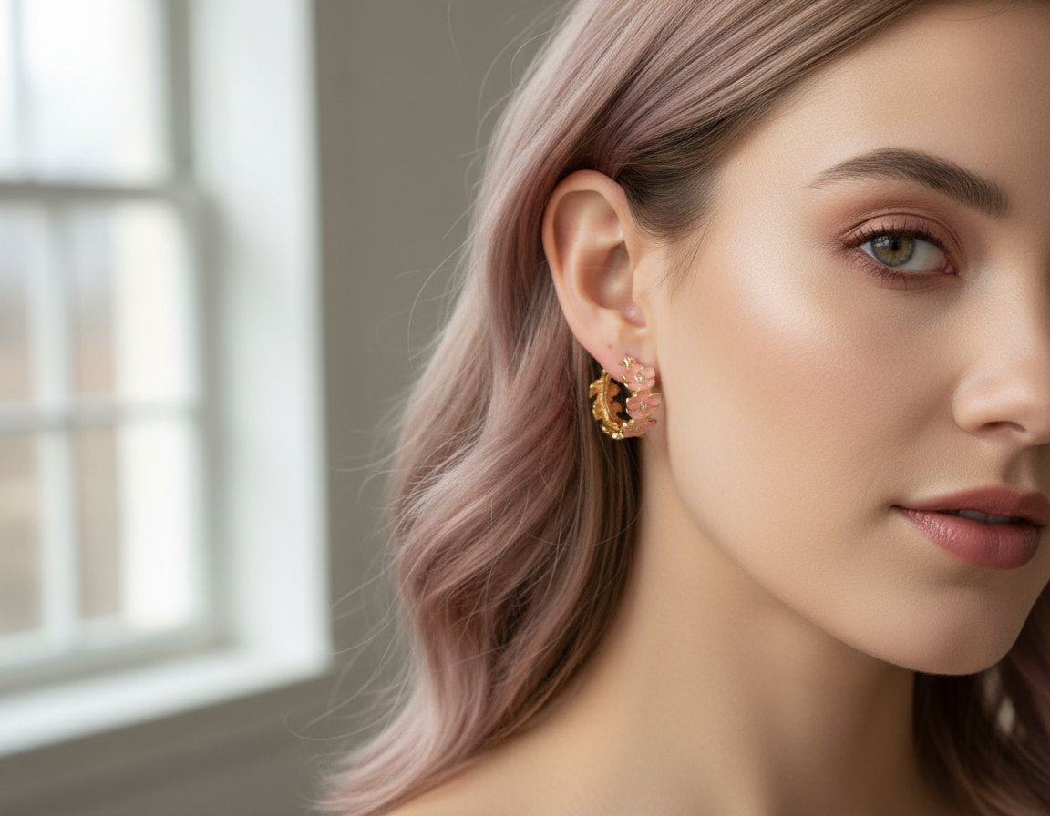 The Vanda Hoop Collection: Vanda Orchid Hoop Earrings