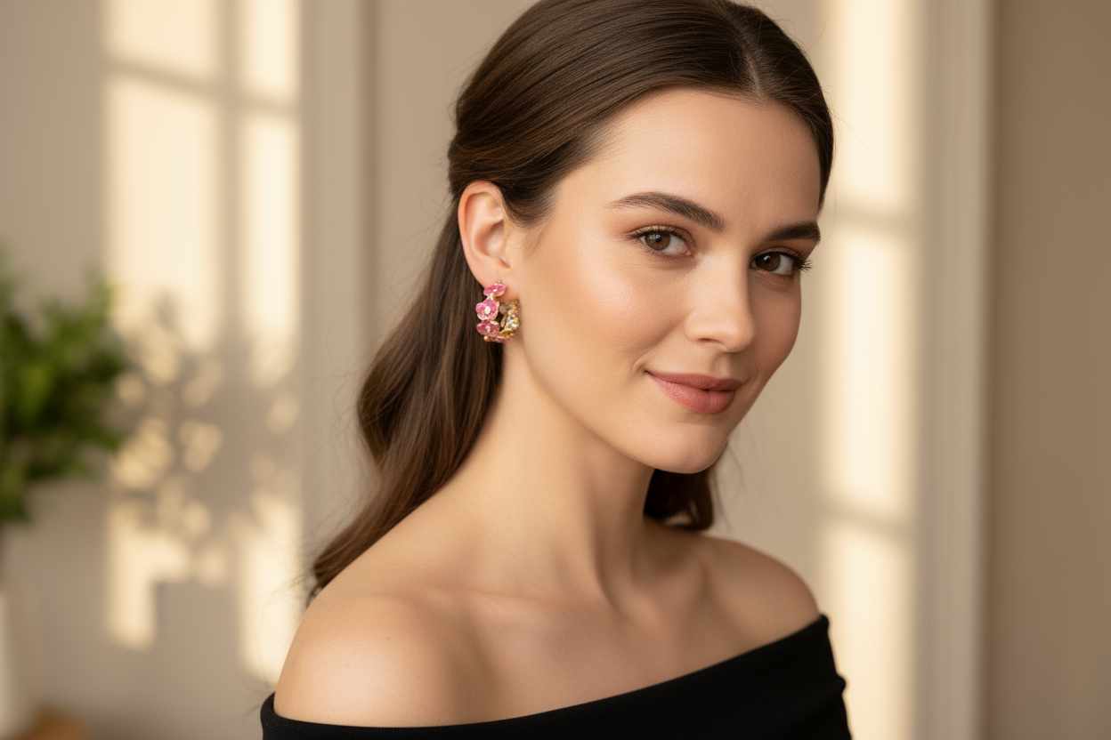 The Vanda Hoop Collection: Vanda Orchid Hoop Earrings