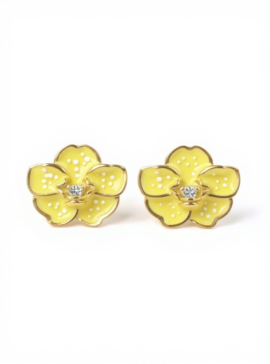 Vanda Dotted Delights: Yellow Marly Vanda Studs