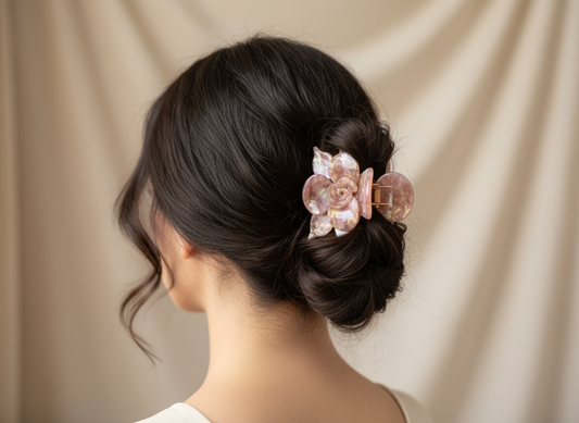 Rosegold Mini Orchid Hair Claw Clip