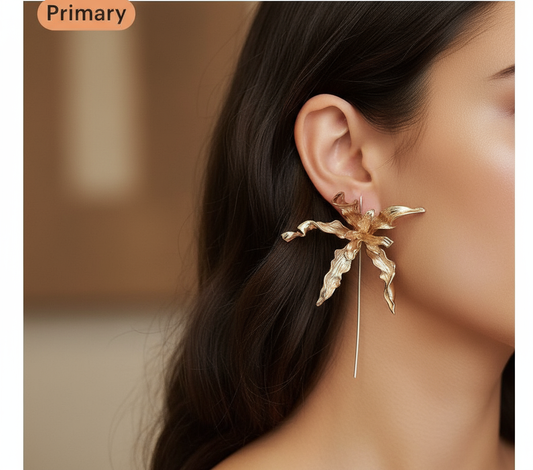 Meticulous: Schomburgkia Rose Gold Orchid Flower • Joyería de Orquídeas