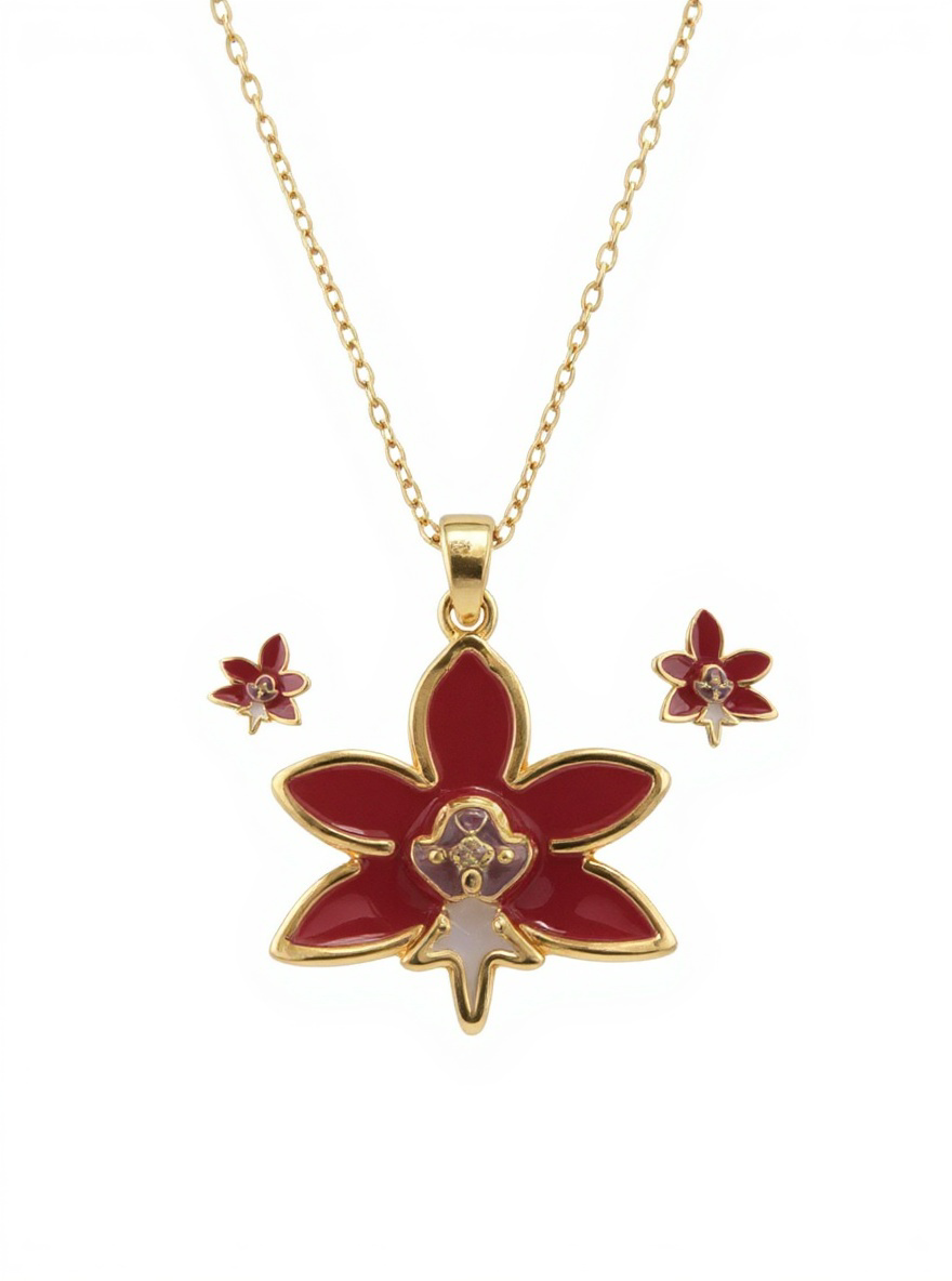 Mystic Trichoglottis Inspired Jewelry Set