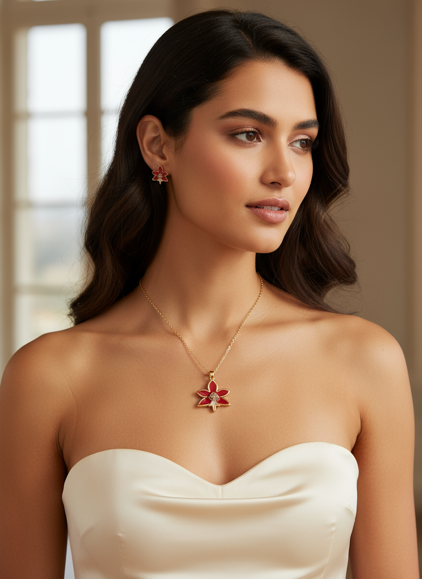 Mystic Trichoglottis Inspired Jewelry Set