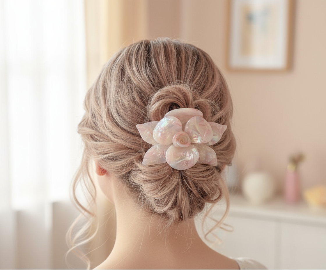 Orchid Hair Claw • Pink Iradesence Orchid Hair Claw Clip