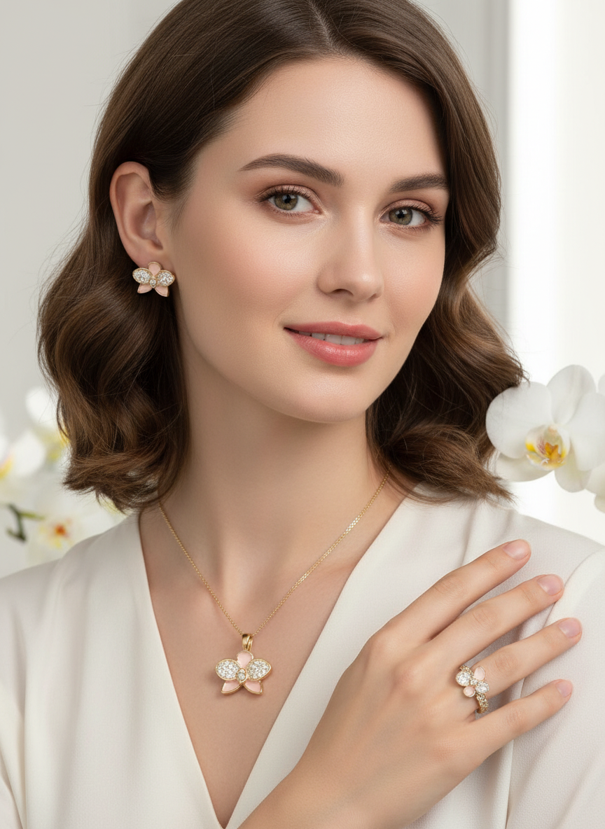 Whispers Glow Collection: Baby Pink Phalaenopsis Orchid Set