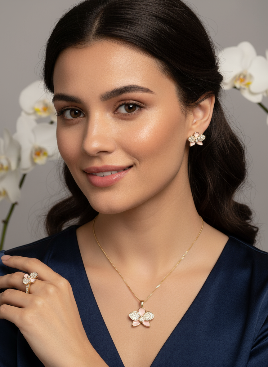 Whispers Glow Collection: Baby Pink Phalaenopsis Orchid Set