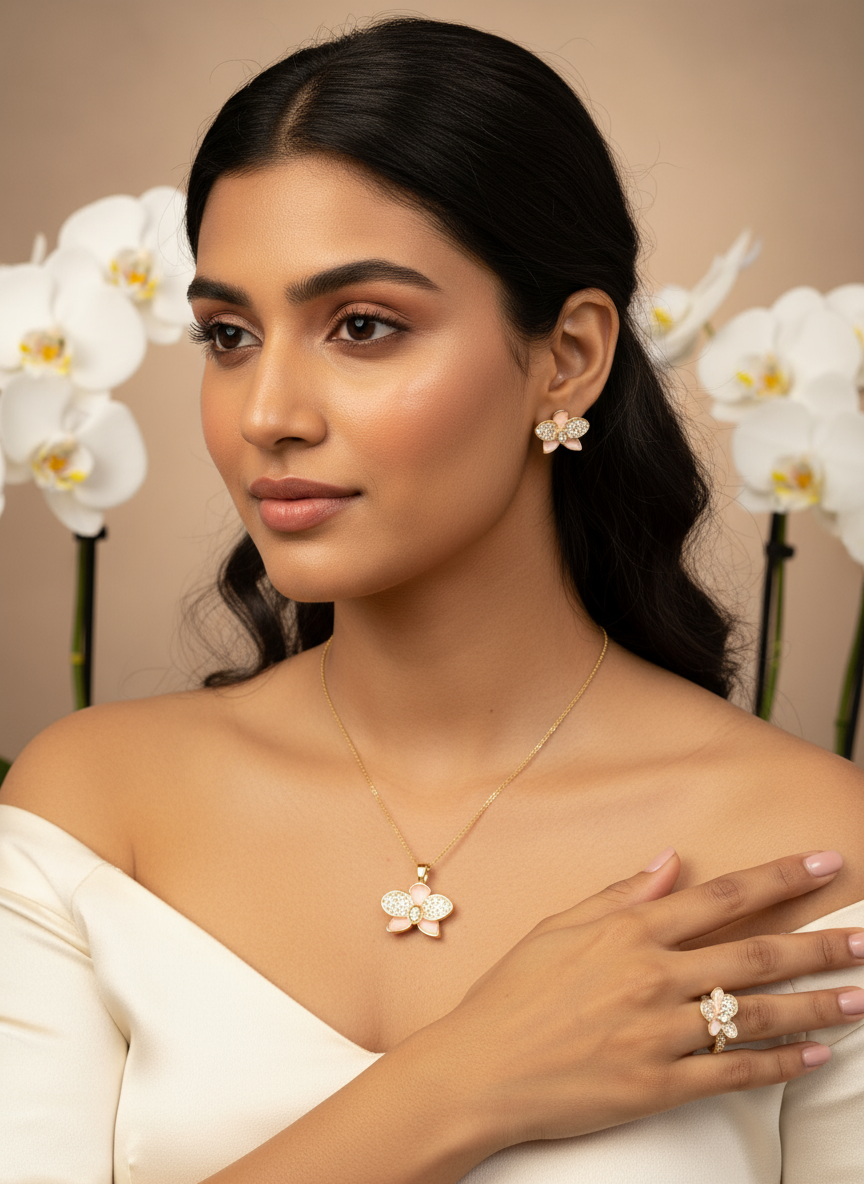 Whispers Glow Collection: Baby Pink Phalaenopsis Orchid Set