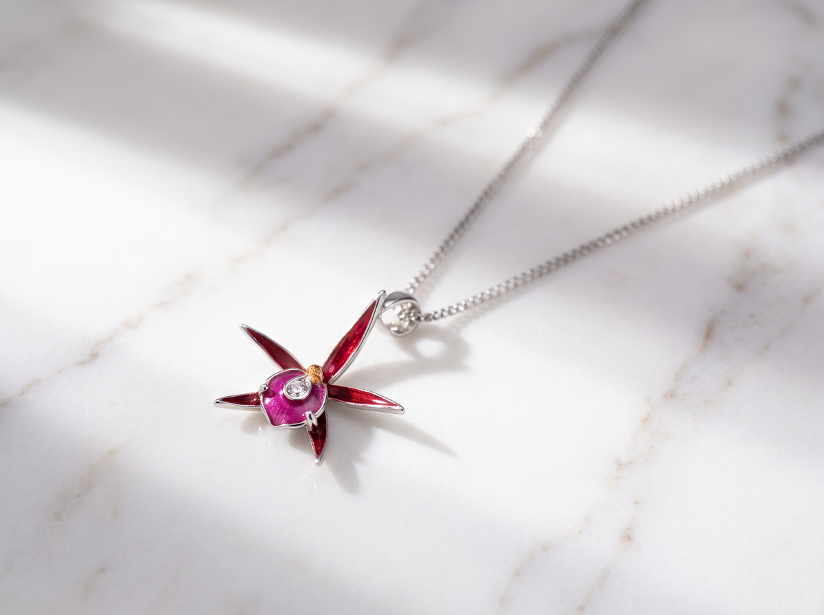 Brassocattleya Star Orchid Necklace or Studs — Orchidique view 5