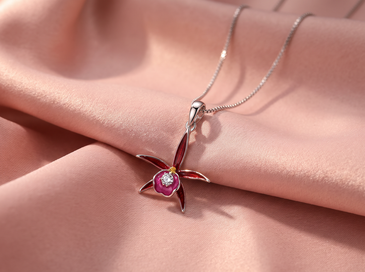 Brassocattleya Star Orchid Necklace or Studs — Orchidique view 4