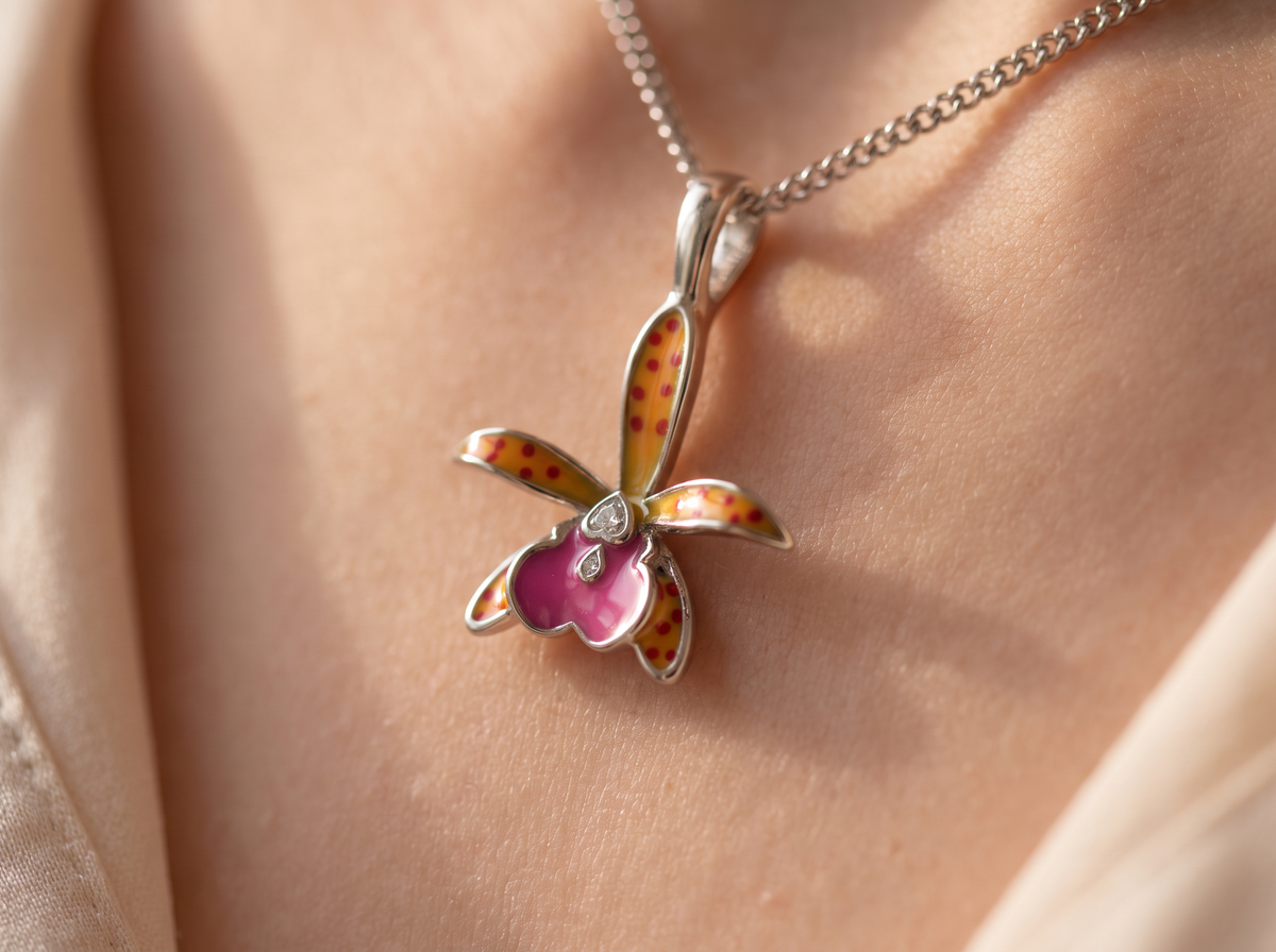 Brassocattleya Orchid Necklace or Studs — Orchidique view 5