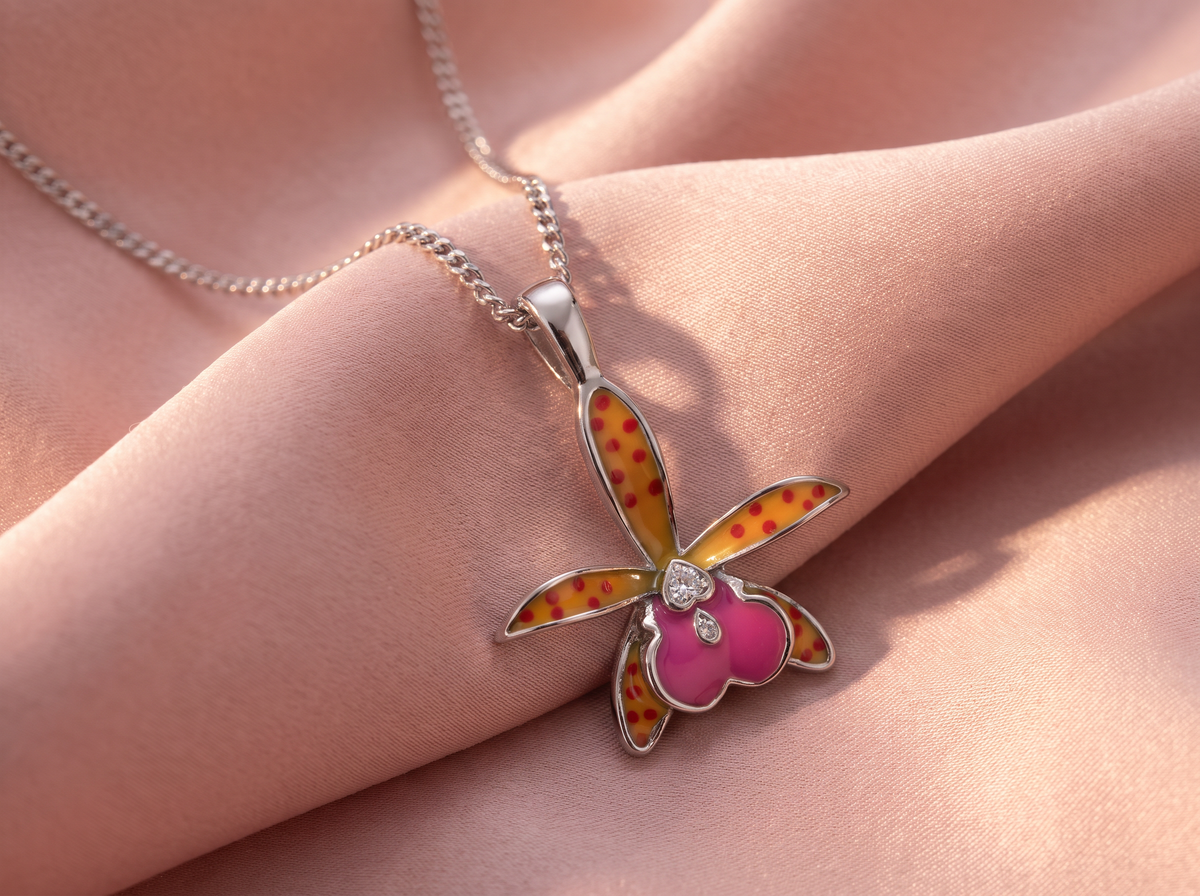 Brassocattleya Orchid Necklace or Studs — Orchidique view 6