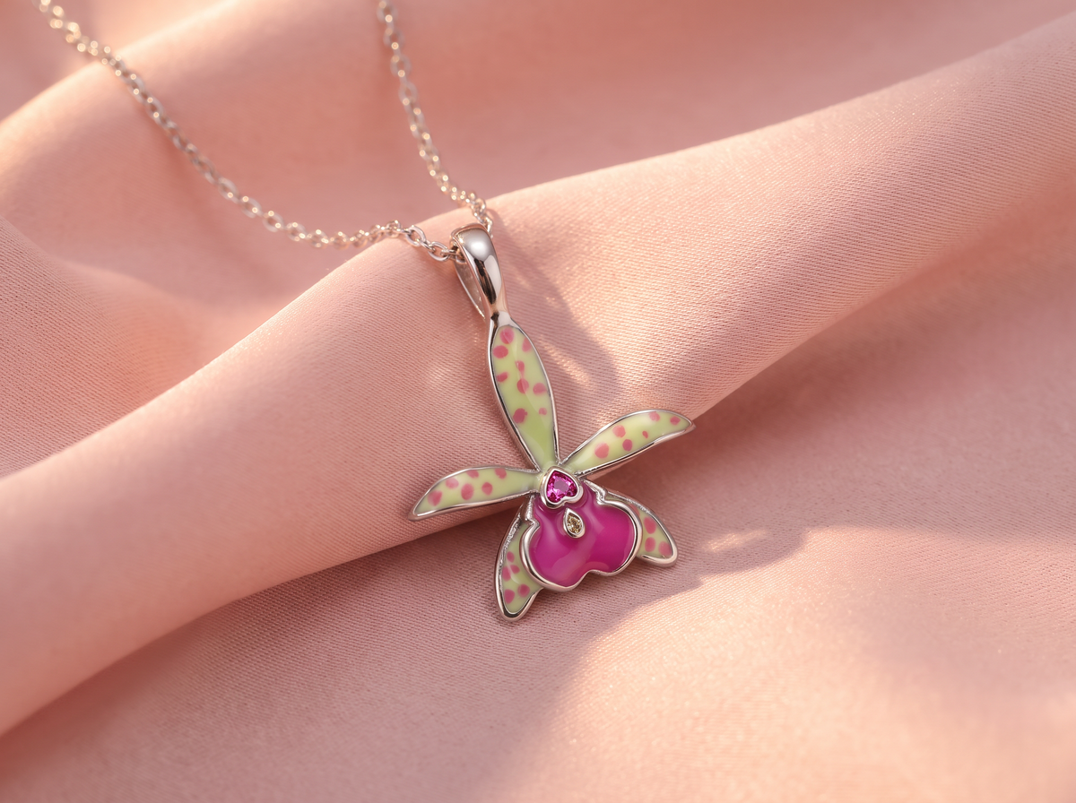 Brassocattleya Orchid Necklace or Studs — Orchidique view 6