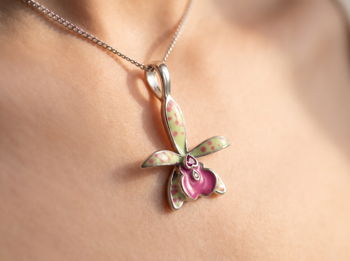 Brassocattleya Orchid Necklace or Studs — Orchidique view 4