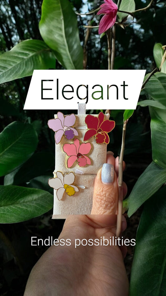 Luddy- Leueddemannia-Inspired Orchid Flower Enamel Pin - Orchidique