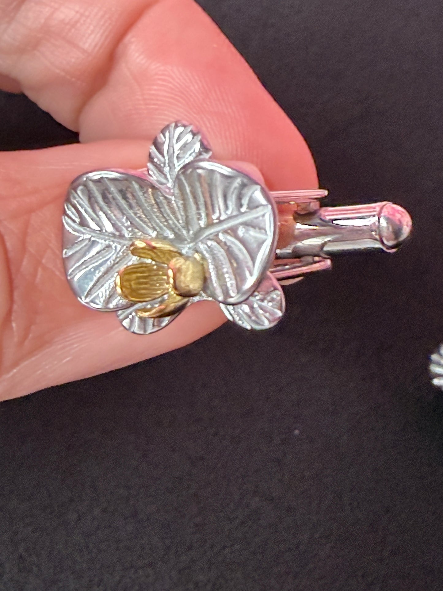 Vintage Orchid Cufflinks • Stainless Steel Floral Cuff Links • Wedding Gift
