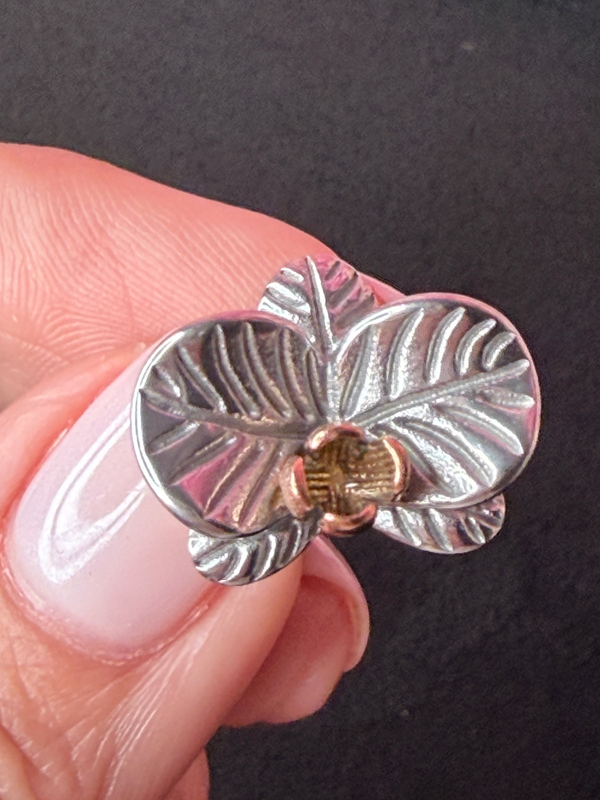 Vintage Orchid Cufflinks • Stainless Steel Floral Cuff Links • Wedding Gift