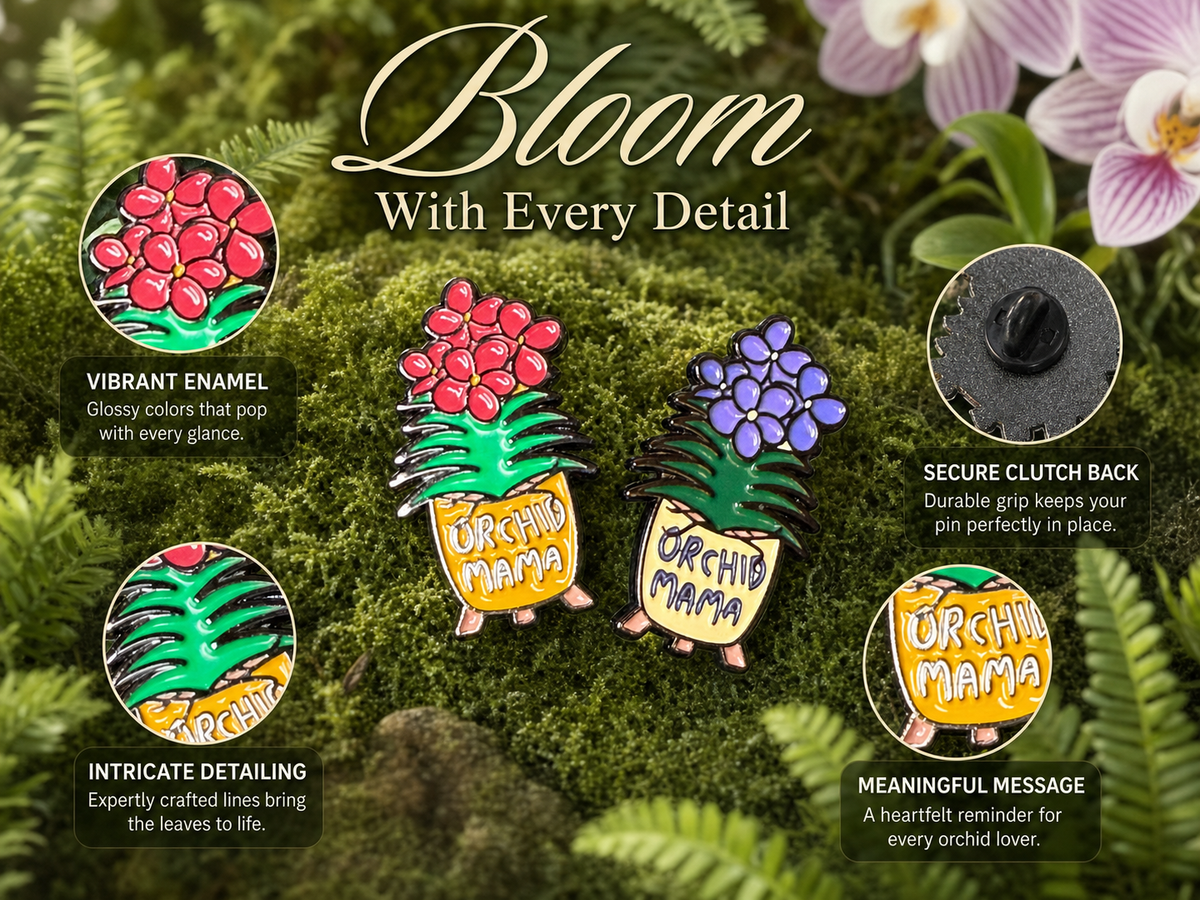 Orchid Mama Enamel Pin — Orchidique view 4