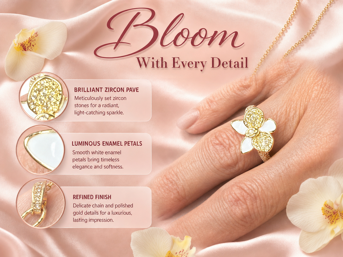 Whispers Glow Collection : White - Yellow Zircons Phalaenopsis Orchid Set