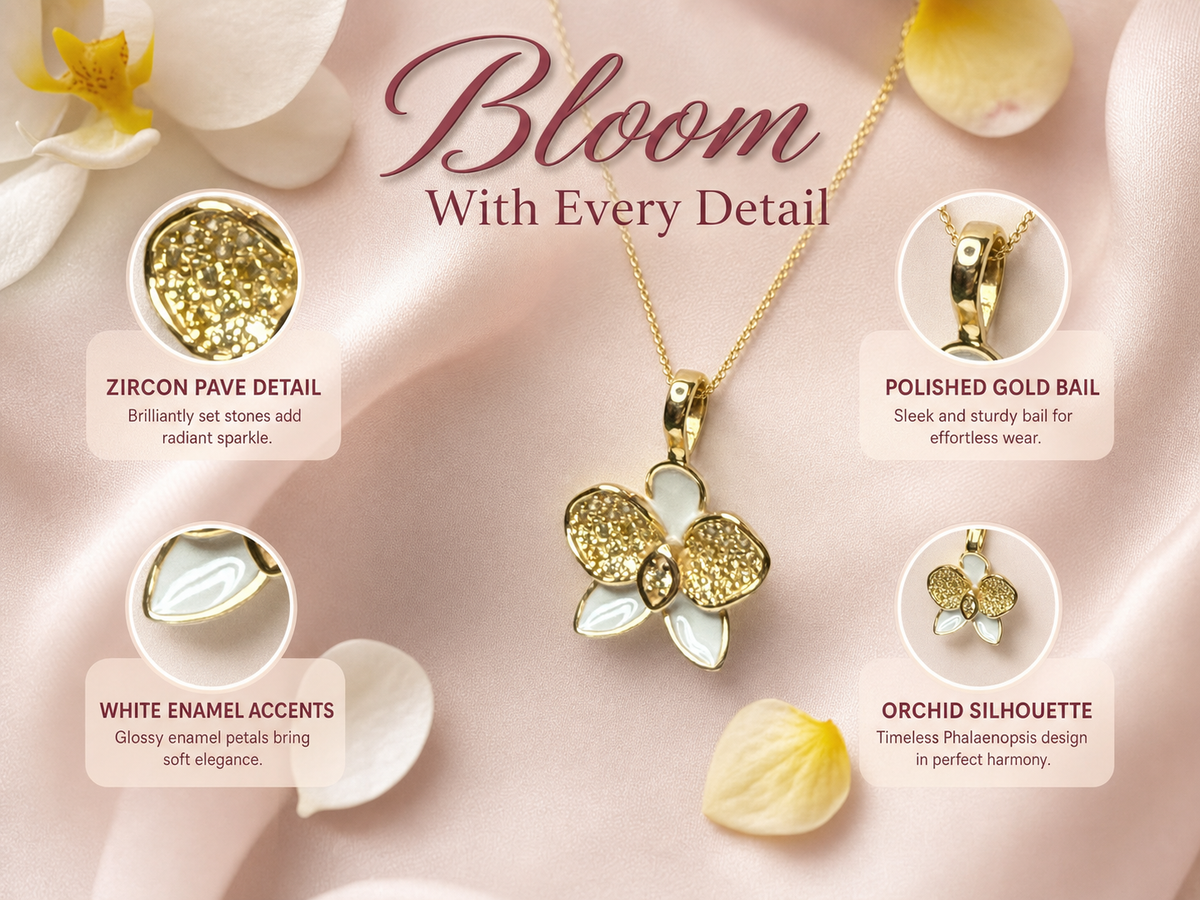 Whispers Glow Collection : White - Yellow Zircons Phalaenopsis Orchid Set