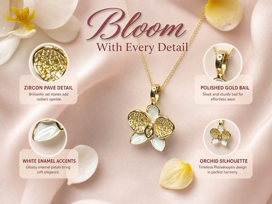 Whispers Glow Collection : White - Yellow Zircons Phalaenopsis Orchid Set