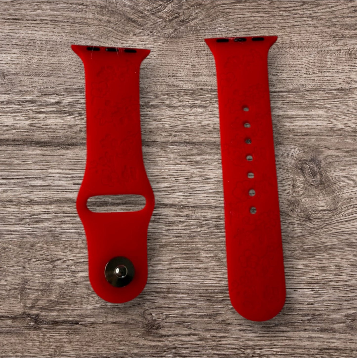 Red Orchid Engraved Apple Watch Band