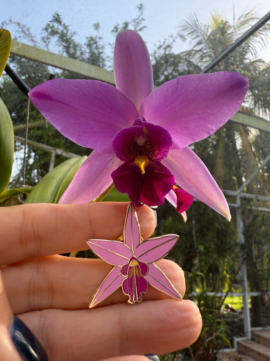 Laelia Enamel Pin- Orchid Flower Enamel Pin