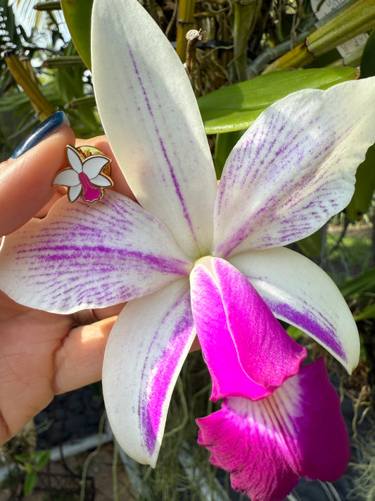 Mini Violecea - inspired Orchid Flower Enamel Pin