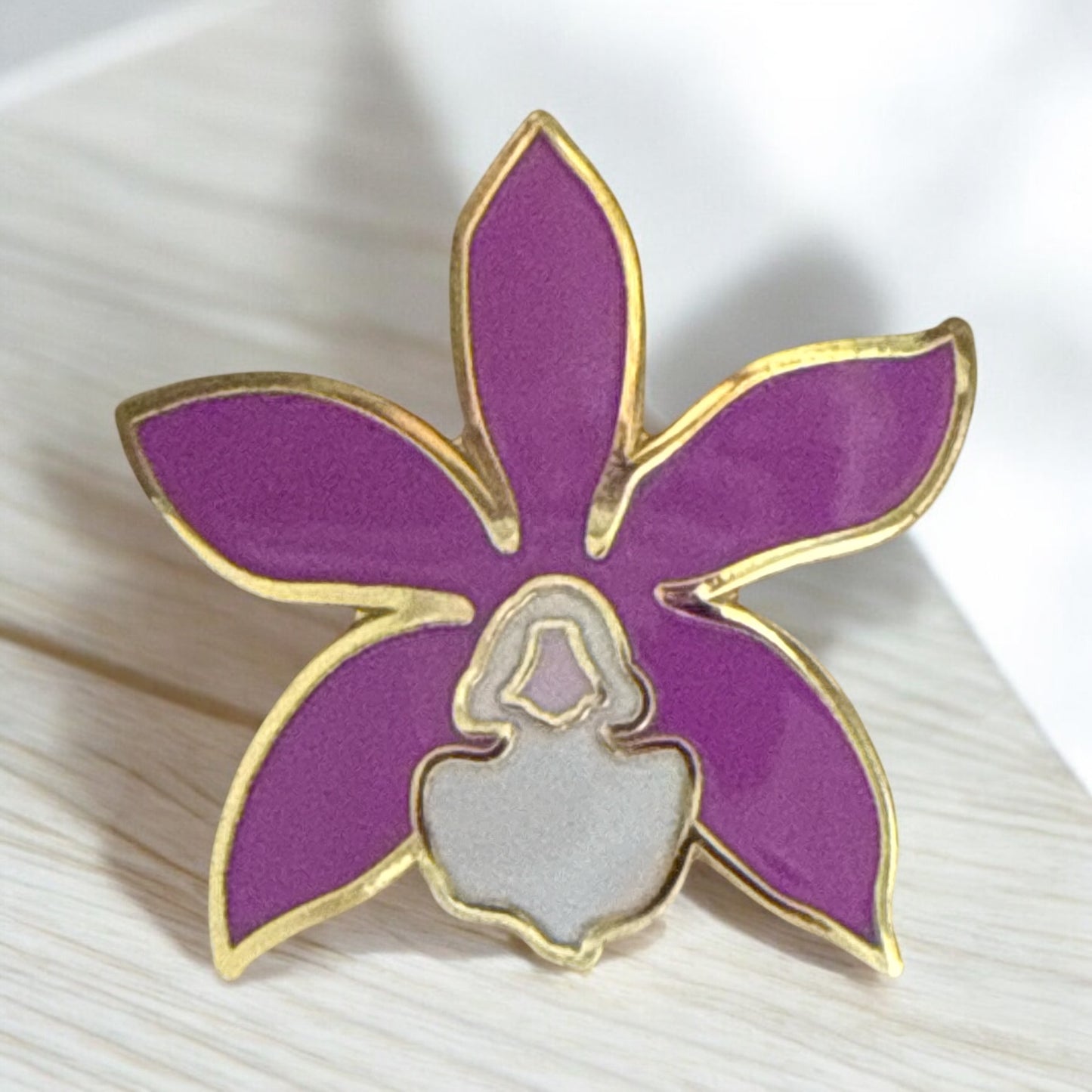 Cattleya Orchid Flower Enamel Lapel Pin • Unique Gift for Orchid Lovers