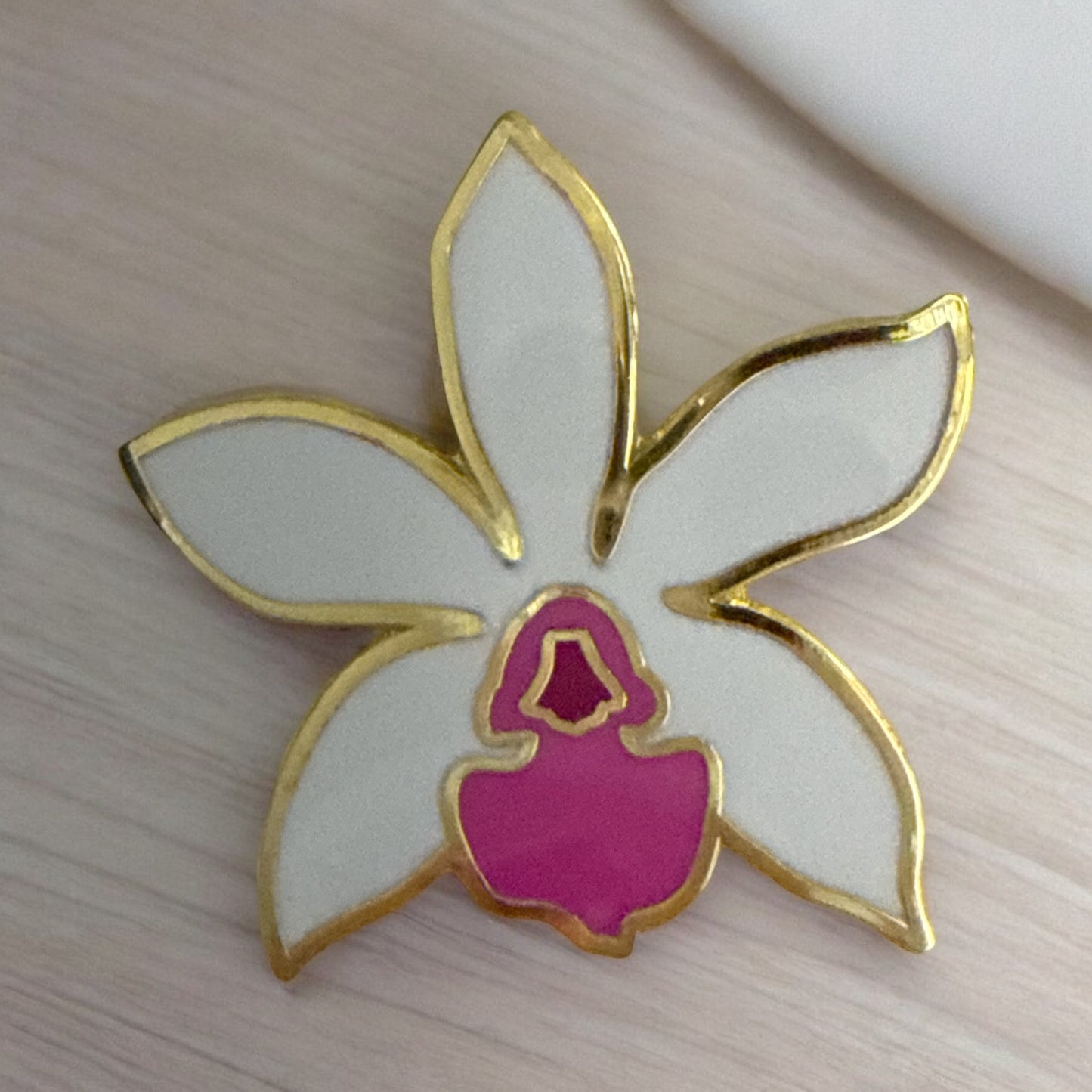 Cattleya Orchid Flower Enamel Lapel Pin • Unique Gift for Orchid Lovers