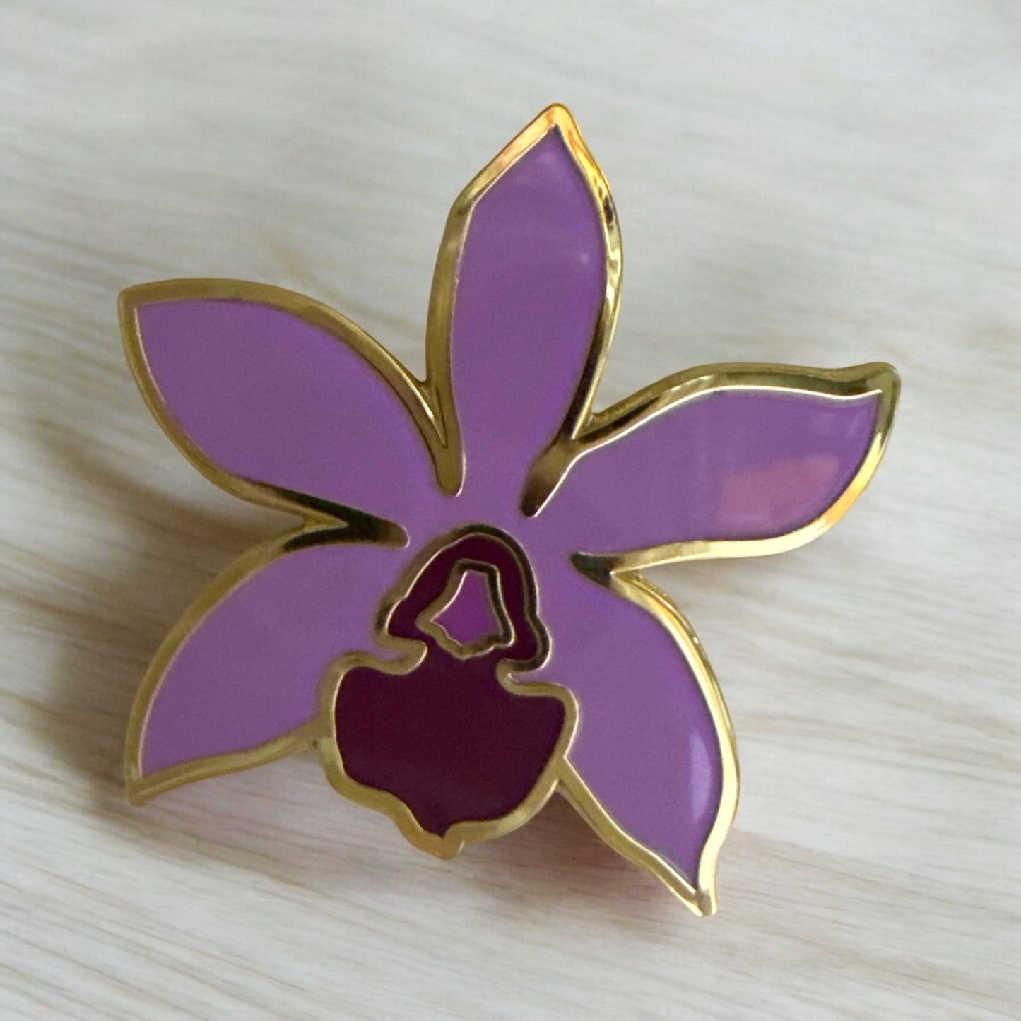 Cattleya Orchid Flower Enamel Lapel Pin • Unique Gift for Orchid Lovers