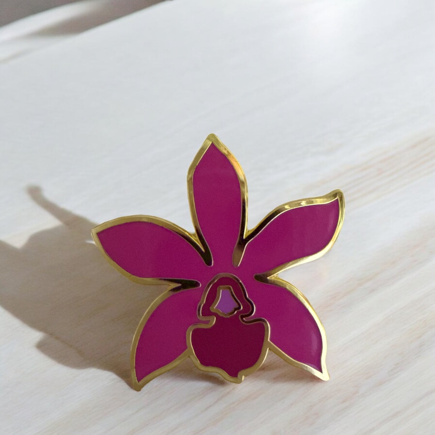 Cattleya Orchid Flower Enamel Lapel Pin • Unique Gift for Orchid Lovers