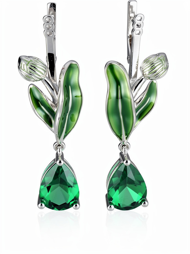 Orchid Cattleya Flower with Leaf Teardrop Jacket- Green - Orchidique